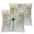 thumbnail image 2 of Nawypu Set of 2 Dandelion Botanical Pattern Square Cushion Cover - Pack 2 Pure Pink Throw Pillowcase - Floral Themed White Decorative Accent Pillow Cover  White, 2 of 6