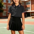 thumbnail image 4 of Oiangi Button Up Shirt for Boy Short Sleeve Lapel Shirt Comfy Dress School Uniform Black 2XL, 4 of 6