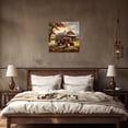 thumbnail image 4 of ZHONGYUTONG Old Barn Canvas Rustic Wall Art Farm Red Tractor Picture Vintage Farmhouse Country Painting for Living Room Decor Framed (12.00" x 12.00"), 4 of 5