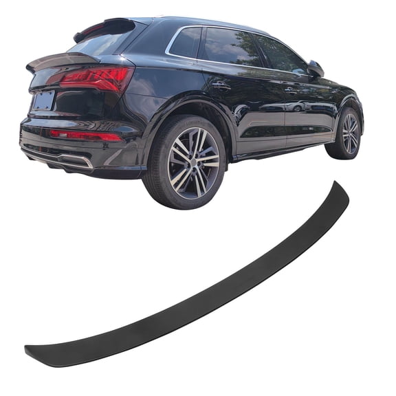 Ikon Motorsports Trunk Spoiler Compatible With 2018-2025 Audi Q5/SQ5/Q5 PHEV DuckBill Style ABS Plastic Matte Black Trunk Spoiler Lip Wing Rear Tail Lid Deflector Bodykits