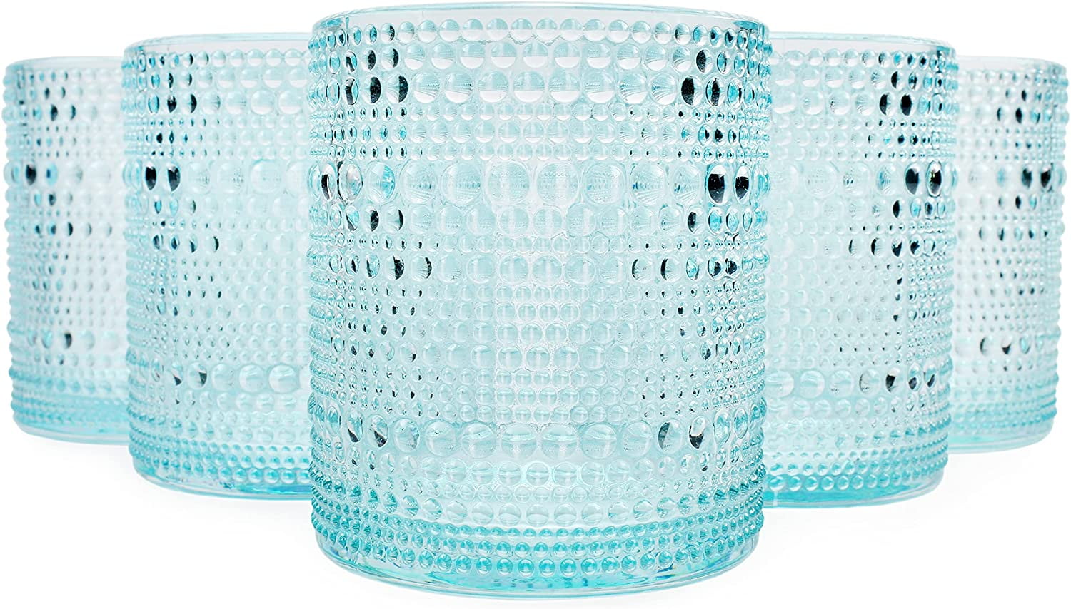 Premium Glass Set For Refreshments Hobnail Old Fashioned Iced Beverage Glass 