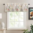thumbnail image 2 of Watercolor Wildflowers Rod Pocket Curtain Valance, Farmhouse Botanical Flowers Herbs Farmhouse Window Valance for Living Room, Bedroom, Kitchen 60"W x 18"L, 2 of 9