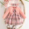 thumbnail image 2 of OJSFQUFP Girls Comfortable and Breathable Dress Fashionable and Casual Checkered Print Dress, 2 of 6