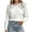 White, variant on Edvintorg Sweaters for Women Crew Neck Casual Acrylic Knit Sweater Long Sleeve Lace Pullover Top Fashion Clothing Black L