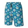 thumbnail image 4 of Logiee Daisies Flowers Print Mens Swim Trunks Quick Dry Board Shorts,Breathable Hawaii Beach Shorts Swimwear Bathing Suits-X-Large, 4 of 6