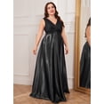 thumbnail image 6 of AURA Plus Size Deep V Neck Mermaid Evening Dress Sexy Backless Long Formal Gown, 6 of 8
