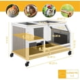 thumbnail image 4 of PETSCOSSET Guinea Pig Cage Indoor, Large Small Animal Cage on Wheels with Ramp & Hideout, Easy Clean Hamster Cage with Deep Pull-Out Tray, 4 of 6