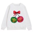 thumbnail image 3 of Tfken Kids Girls Sweatshirt Halloween Crew Neck Long Sleeve Pumpkin Print Fall Daily Wear Tops White Size 8-9 Years, 3 of 3