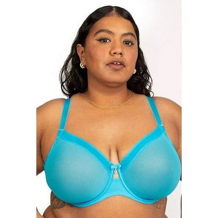 Curvy Couture Sheer Mesh Unlined Bra 1311