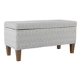 thumbnail image 1 of HomePop Transitional Fabric Textured Large Storage Bench in Gray, 1 of 10