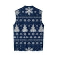 thumbnail image 7 of Resicozy Mens Christmas Vest Xmas Print V Neck Holiday Tree Snowflake Fashion Vest Party Winter Tops Blue 3XL, 7 of 7