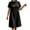 Black, variant on Levmjia Women's Short Sleeve Casual Dress Plus Size A Line Tunic Dress with Side Buttons Crew Neck Loose Fit Swing Dress for Summer