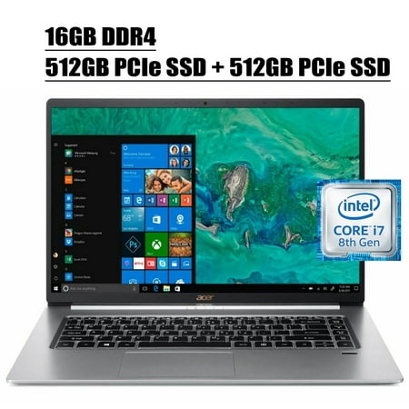 2020 Premium Acer Swift 5 15 Laptop Computer I 15.6" Full HD IPS Touchscreen Display I 8th Gen Intel Quad-Core i7-8565U I 16GB DDR4 512GB PCIe SSD + 512GB PCIe SSD I WIFI USB-C Backlit FP Win 10