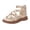 Beige, variant on Toddler Girls Gladiator Sandals with Zipper Lace Up Open Toe Strappy Summer Beach Shoes for Little Big Kids Black 25