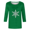 thumbnail image 3 of Snowflake Christmas Shirts Women Xmas Snow Graphic Tee Family Winter Holiday Merry Christmas Tops, 3 of 4