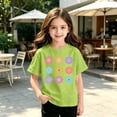 thumbnail image 2 of Zpanxa Girls T Shirts Grid Print Crew Neck Short Sleeve Summer Tee, 2 of 7