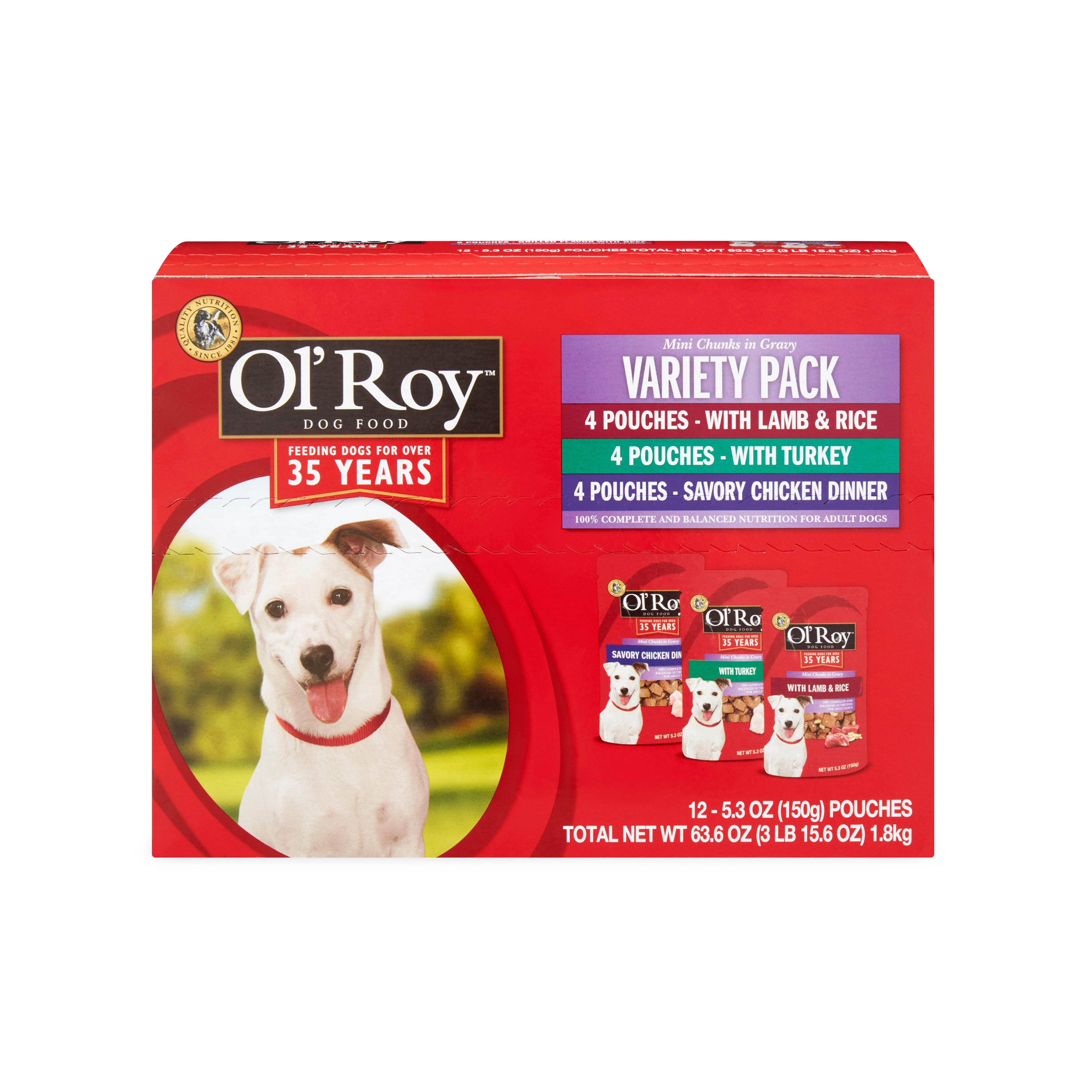 Ol Roy Brandclub 12 Pack Ol Roy Mini Chunks in Gravy Dog Food Variety Pack 5.3 oz