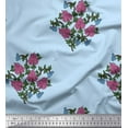 thumbnail image 1 of Soimoi Modal Satin Fabric Leaves & Floral Block Print Fabric by The Yard 42 Inch Wide, 1 of 3