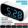 thumbnail image 2 of LED Electric Digital Alarm Clock Mains Power Mirror Display Bedroom Bedside, 2 of 12