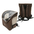 thumbnail image 2 of Sac à Dos pour Chiens et Chats Approuvé par les Compagnies Aériennes - Imperméable, Résistant aux Taches, Sac à Dos de Randonnée pour Chiens avec Couverture en Filet, Ceinture - Marron, 2 of 7