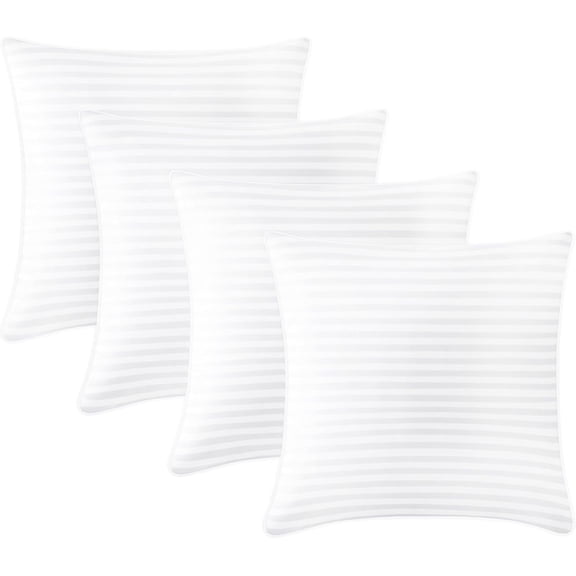 Pillow Insert Set of 4, Soft Virgin Microfiber Square Throw Pillow Inserts for Living Room, Couch Bed Pillows, Down Alternative Filled, 20x20Inch (50x40cm) White