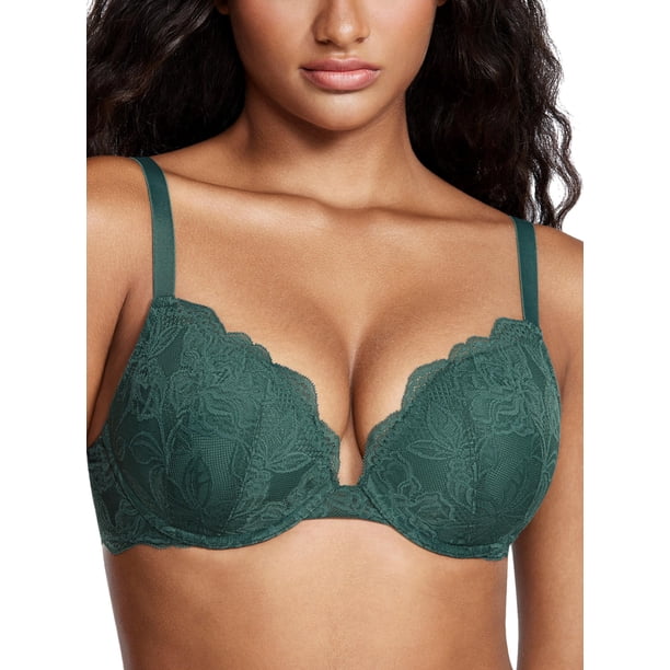 Sostén DOBREVA 36B Push-Up con Encaje, Escote Profundo y Cobertura Completa