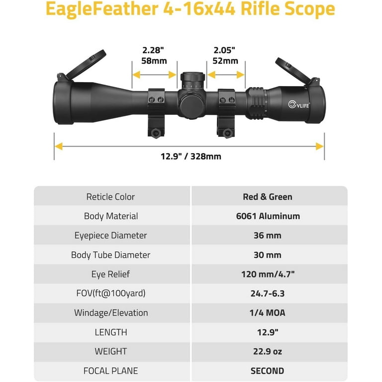 CVLIFE EagleFeather Side Focus Parallax Rifle Scope for Hunting 4