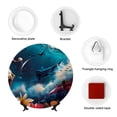 thumbnail image 4 of Yiaed Fantasy Underwater Adventure Print Bone China Decorative Plate Ceramic Dinner Plates Art Crafts with Display Stand-10in, 4 of 6