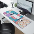 thumbnail image 2 of Long Mouse Pads for Desk,Bohemian Pioneer Flower Patchwork Desk Mats on Top Of Desks, Desk Mouse Pad Extra Large with 3mm Non-Slip Base and Stitched Edge for Gaming,Office,Work,Home 31.5"x11.8", 2 of 6
