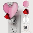 thumbnail image 2 of Luz nocturna KY&BOSAM, vitral con forma de corazón rosa con interruptor, 2 of 9