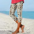 thumbnail image 2 of Bovemsi Womens Pants Casual Vacation Outfits for Women Multicolor High Waist Stretchy Halloween Graphic Yoga Pants, 7/8 Length Slim Workout Running Leggings XXL, 2 of 4
