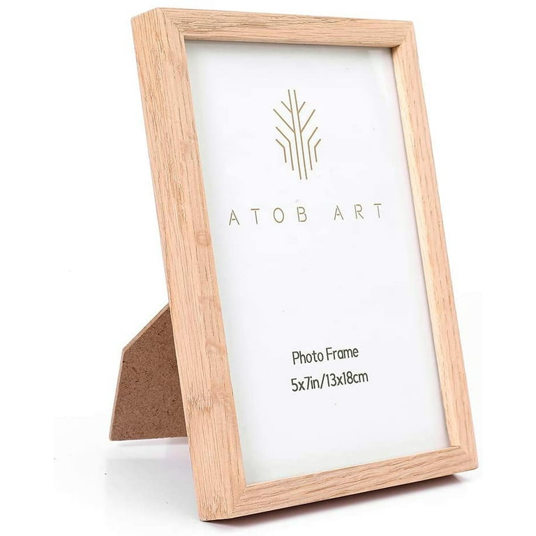 ATOBART 8x10 Solid Wood Picture Frames, 6 Pack OAK Photo Frame Set with  Real Glass Cover, Natural Wood Color Frames, for Wall Mounting or Tabletop