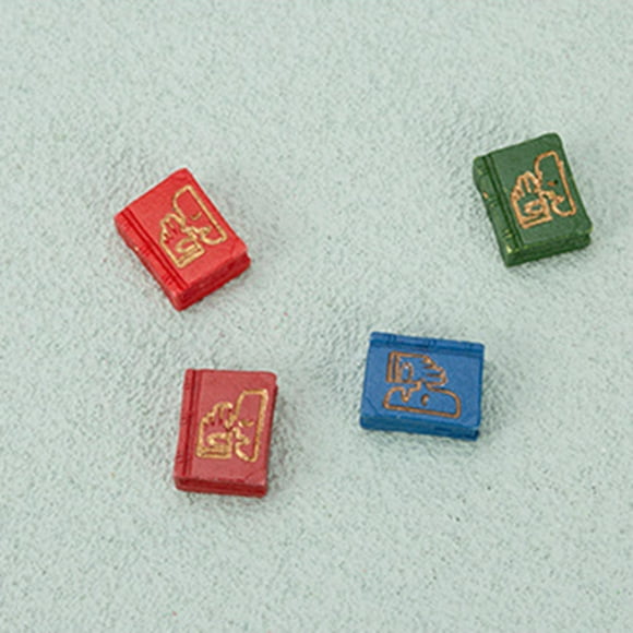 Mini libro 3D de resina perfecl 4 piezas adornos de muebles en miniatura