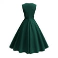 thumbnail image 4 of Women's Cocktail Dresses 2025 Trendy Sleeveless Flowy Pleated Midi Summer Dress Green L, 4 of 7