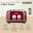 thumbnail image 2 of Haden Dorset 4 Slice Wide Slot Stainless Steel Toaster, Rectory Red, 2 of 9