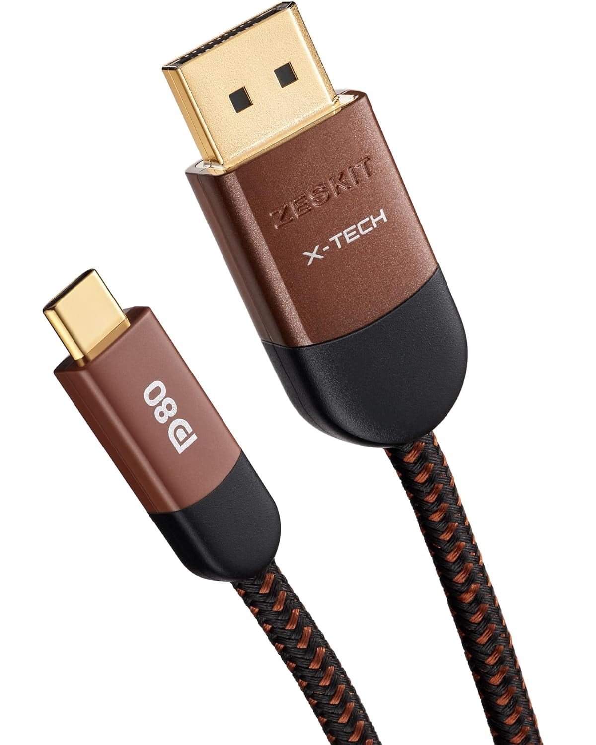RGHJAR-X-Tech 80Gbps 16K Bi-Directional Certified USB-C to Displayport 2.1 Cable, DP2.1 DP80 (3ft/1m)