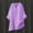 A_ Purple, variant on Womens Cotton Linen Shirts Solid 3/4 Sleeve Tunic Tops Oversized Tshirts Casual V Neck Dressy Blouses Purple L