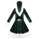 thumbnail image 2 of Traje de Miss Santa para mujer con cinturón, con capucha Sweetie, trajes de Navidad, vestido elegante con capucha, disfraz de S verde Macarena Miss Santa Traje, 2 of 7