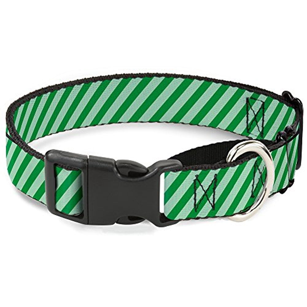 Buckle-Down Diagonal Stripes Pastel Greens Martingale Dog Collar