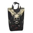 thumbnail image 2 of Picia Vintage Winged Rose Skull Laundry Basket With Handles Laundry Hamper Toys Storage Organizer Foldable Bucket Washing Bin Dirty Clothes Bag For Home Bathroom Bedroom Dorm, 2 of 6