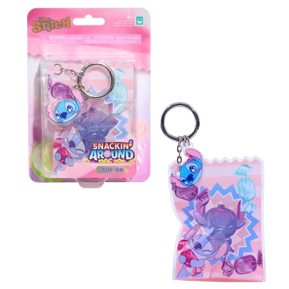 HAPPY HAUL Disney Stitch Snackin’ Around Stitch Candy Clip-On, Collectible Toy Figure in Resealable Bag with Clip and Charms, Short-Run Drop, Ages 8 and up, Kids Toys for Ages 3 Up