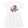 thumbnail image 3 of Inktastic Cute Teddy Bear Pilot in Airplane Girls Toddler Dress, 3 of 5