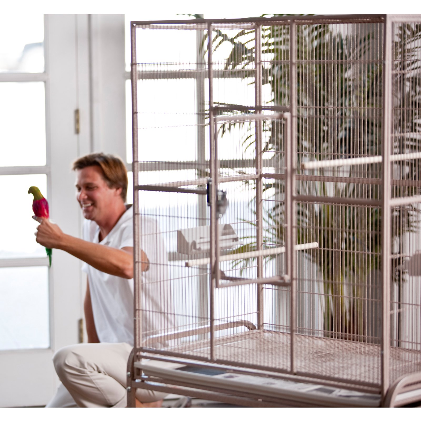 A and E Cage Co. Wrought Iron Flight Cage-Platinum - image 2 of 4