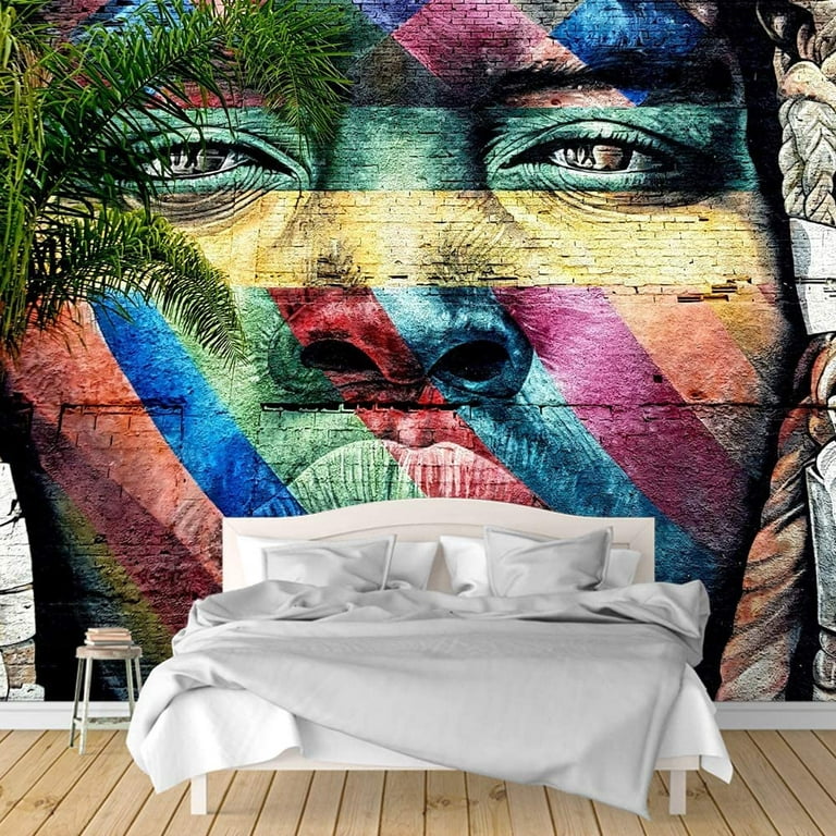 IDEA4WALL 6pcs Street Graffiti Art Peel and Stick Wallpaper Removable Wall  Murals Large Wall Stickers for Home Decoration, 100x24