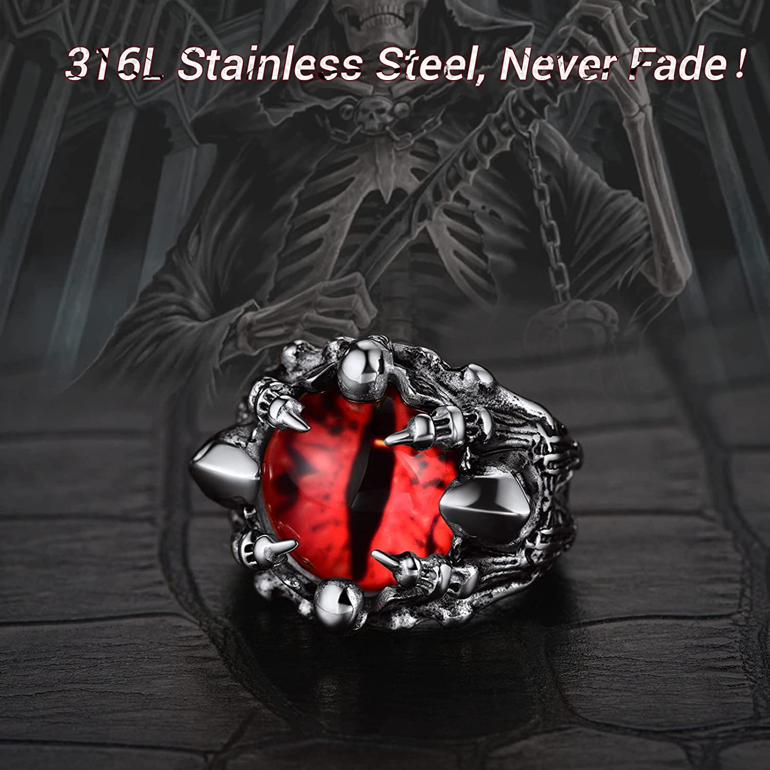 Sharp Dragon Claw Stainless Steel Ring - The Gothic Merchant