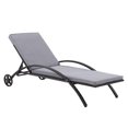 thumbnail image 1 of Chaise longue d'extérieur CorLiving Parksville en résine tressée avec coussin gris, 1 of 8