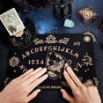 thumbnail image 4 of 3Pcs Wooden Spirit Board Kit Tarot Card Stand Holder Moth Divination Board Set with Planchette Black Card Display Stand Rectangle Talking Board for Board Divination Tools, 4 of 9