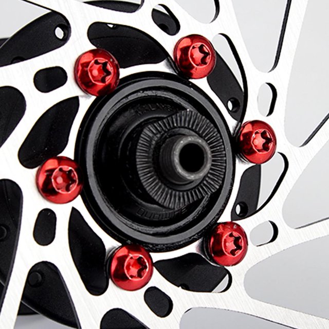 12 tornillos de rotor de freno de disco M5x10mm para bicicleta de montaña T25 tornillos de freno (rojo)