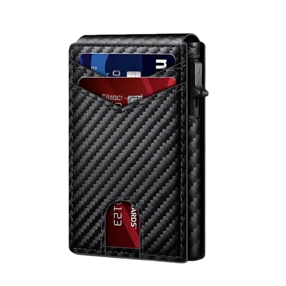 RFID Blocking Aluminum Slim Bifold Wallet for Men with 12 Card Slots and Tracker Slot Minimalist Design for Everyday Use