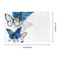 Bathroom Rugs Mat, Blue Flying Butterflies Entryway Indoor Door Mat